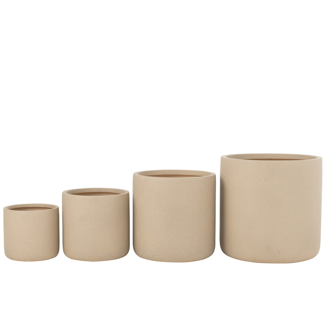 Bloempotten Dune Klei Ivoor Set van 4 J-Line