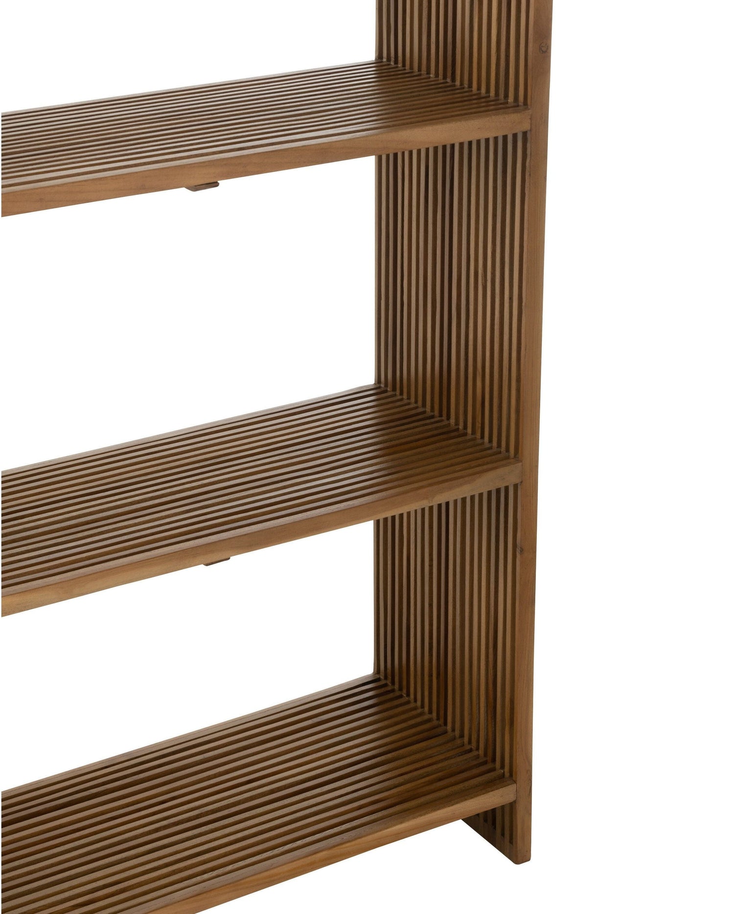 Boekenkast 4 Schappen Gerecycleerd Teak Naturel - Boekenkast - J-Line - livinglovely.nl