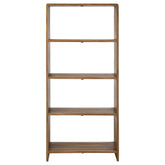 Boekenkast 4 Schappen Gerecycleerd Teak Naturel - Boekenkast - J-Line - livinglovely.nl