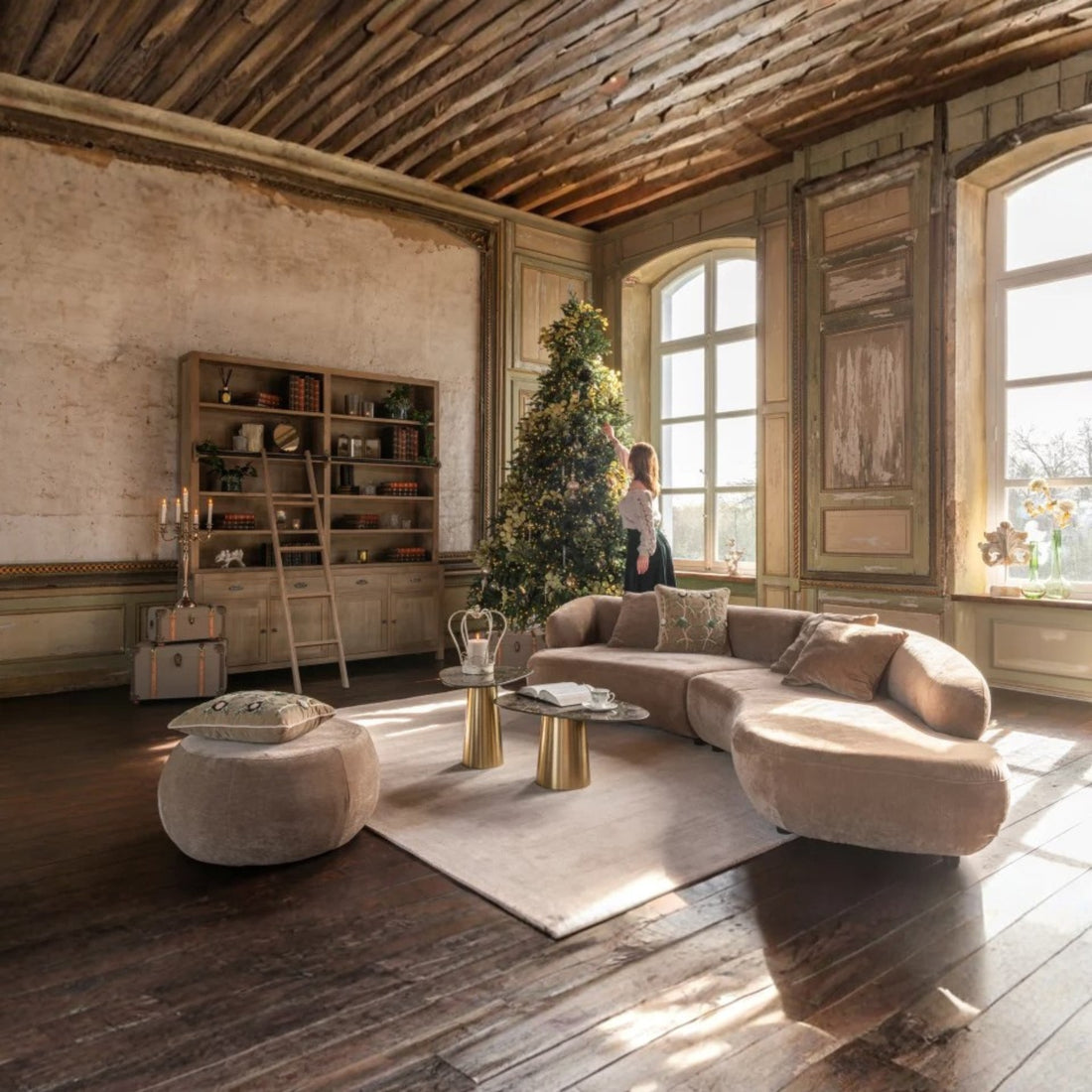 Boekenkast Blois Grenenhout Naturel J-Line