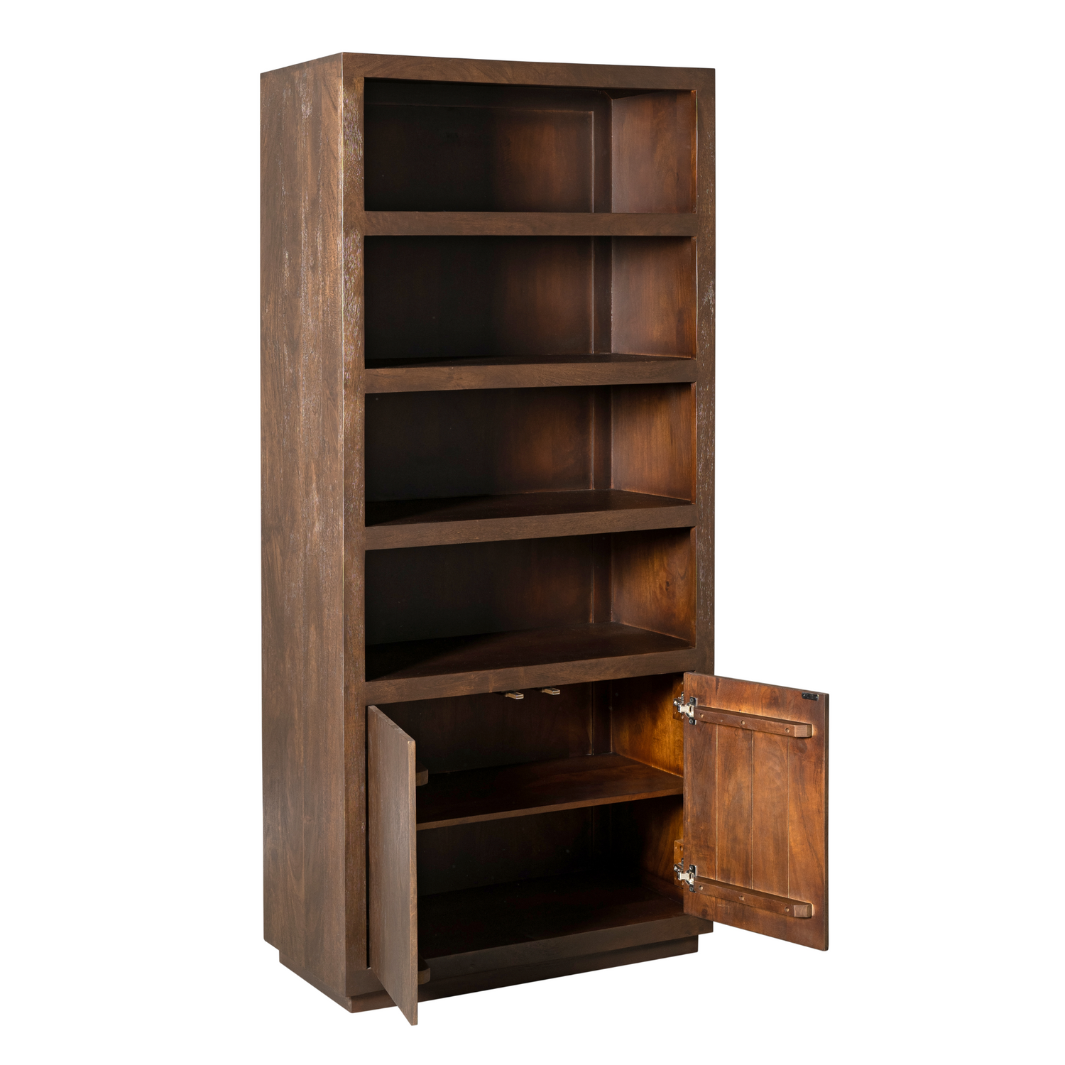 Massief mangohout met bruine finish bij de Boekenkast Brussel 90cm van Starfurn
