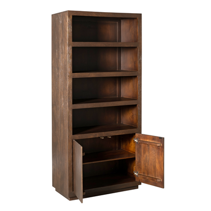 Massief mangohout met bruine finish bij de Boekenkast Brussel 90cm van Starfurn