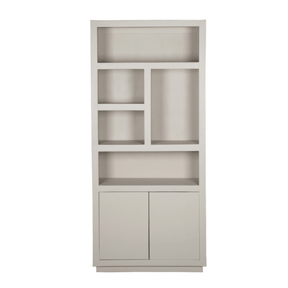 Boekenkast Brussel Zand 90cm van Starfurn van opzij gezien, 45 cm diep en 200 cm hoog