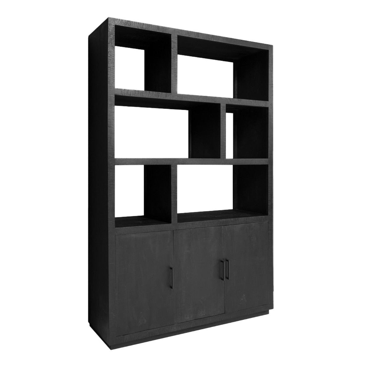 Boekenkast Jaxx 145cm in Kala, zwart afgewerkt mangohout