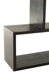 Boekenkast Verticaal Latten Mango Hout Mat Zwart - Boekenkast - J-Line - livinglovely.nl