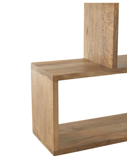 Boekenkast Verticaal Latten Mango Hout Naturel - Boekenkast - J-Line - livinglovely.nl