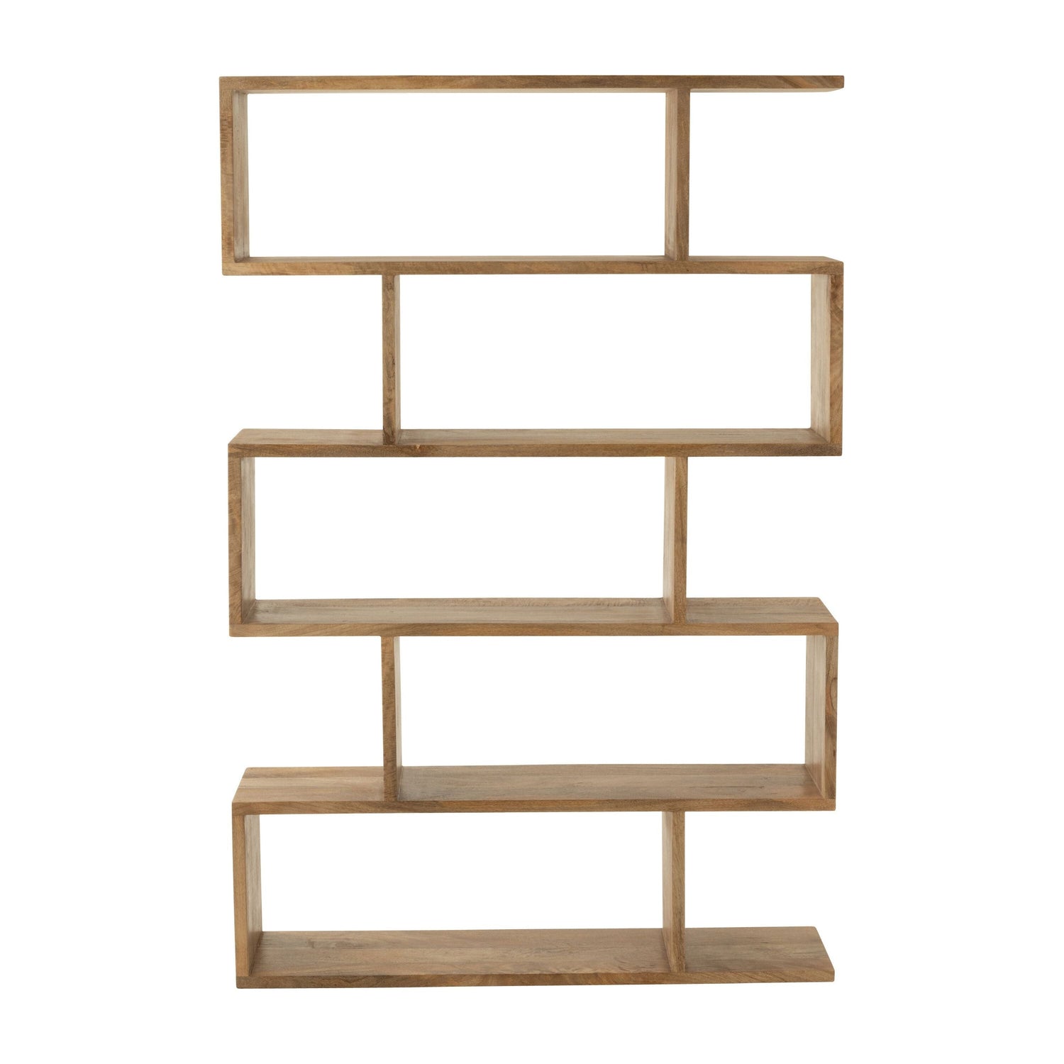 Boekenkast Verticaal Latten Mango Hout Naturel - Boekenkast - J-Line - livinglovely.nl