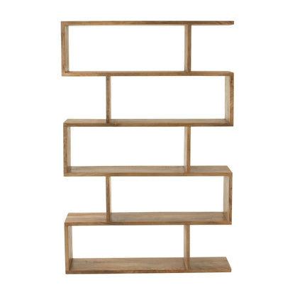 Boekenkast Verticaal Latten Mango Hout Naturel - Boekenkast - J-Line - livinglovely.nl