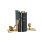 Boekensteun Golf Aluminium Goud Set van 2 , Boekensteun , J-Line , livinglovely.nl