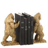 Boekensteun Gorilla Resin Goud Set van 2 - Boekensteun - J-Line - livinglovely.nl