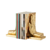 Boekensteun Handen Poly Goud Set van 2 - Boekensteun - J-Line - livinglovely.nl