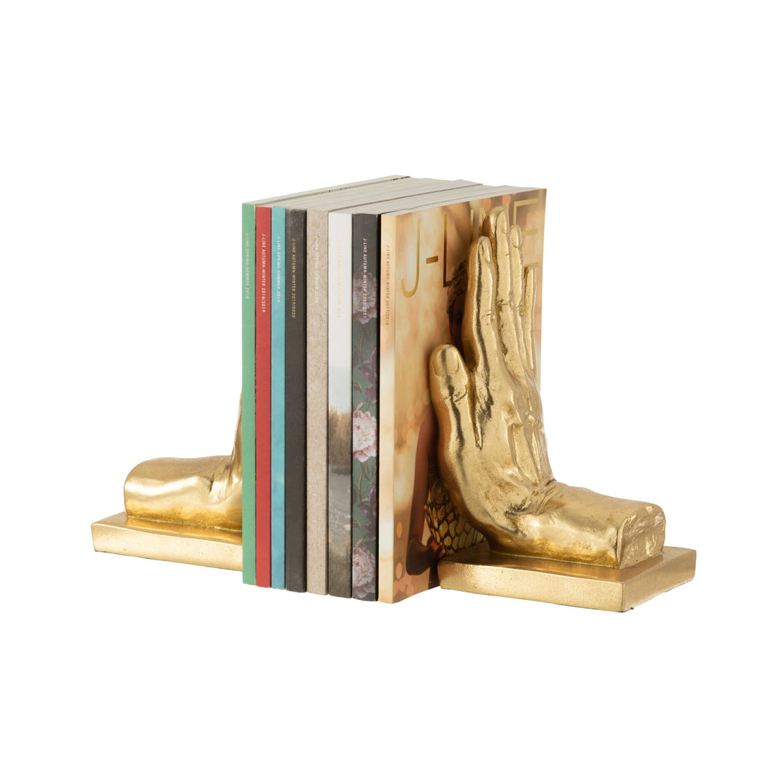 Boekensteun Handen Poly Goud Set van 2 J-Line