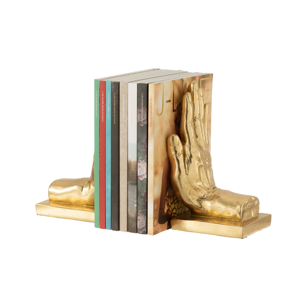 Boekensteun Handen Poly Goud Set van 2 J-Line