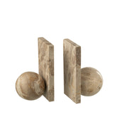 Boekensteun Marmer Beige J-Line - Boekensteun - J-Line - livinglovely.nl