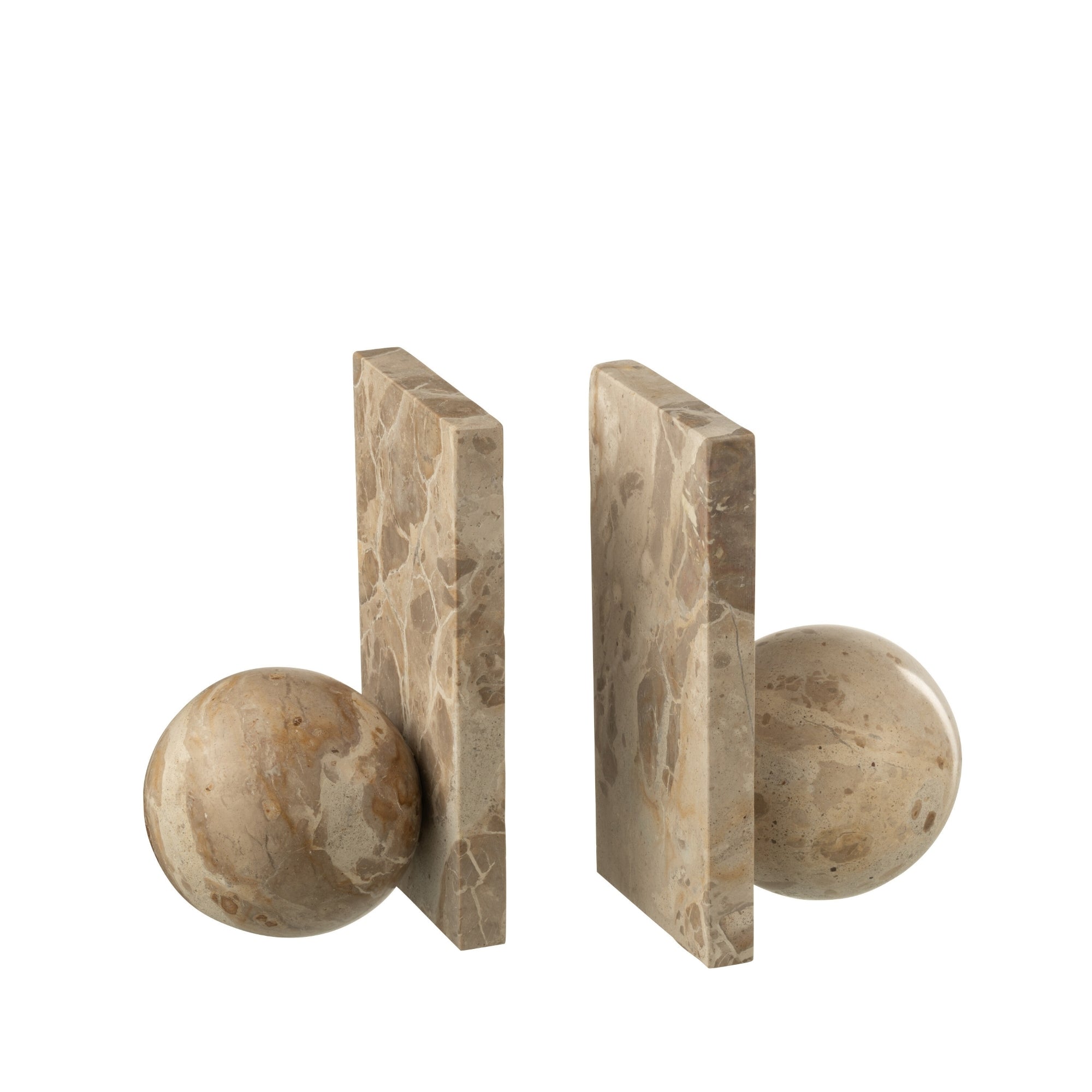 Boekensteun Marmer Beige J-Line - Boekensteun - J-Line - livinglovely.nl