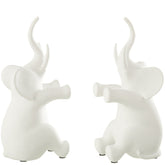 Boekensteun Olifant Zittend Polyresin Wit Set - Boekensteun - J-Line - livinglovely.nl