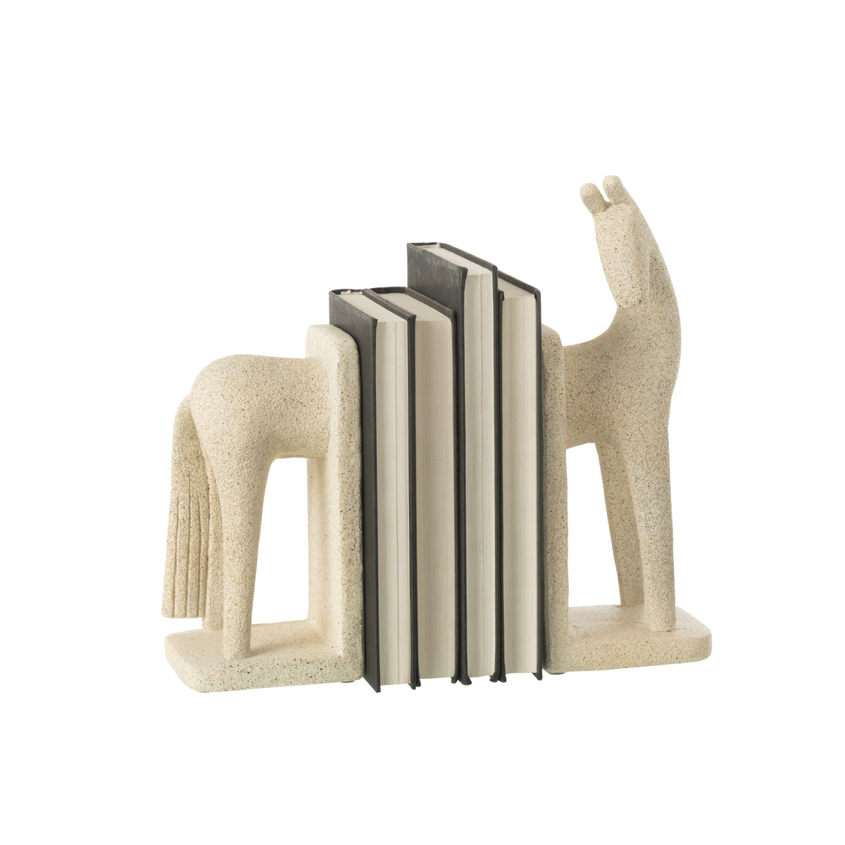 Boekensteun Paard Modern Resine Beige Set J-Line