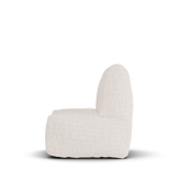 Beige Boho kinderstoel van Laui Lounge van opzij, met rughoogte van 50 centimeter