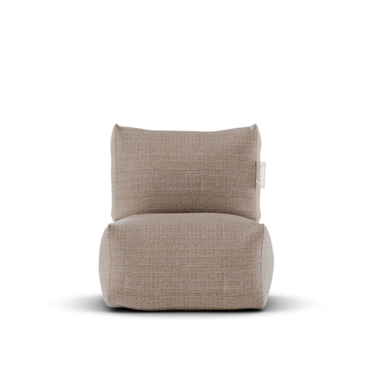 Taupe Boho kinderstoel van Laui Lounge van voren, met zitting van 48 bij 48 centimeter