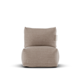 Taupe Boho kinderstoel van Laui Lounge van voren, met zitting van 48 bij 48 centimeter