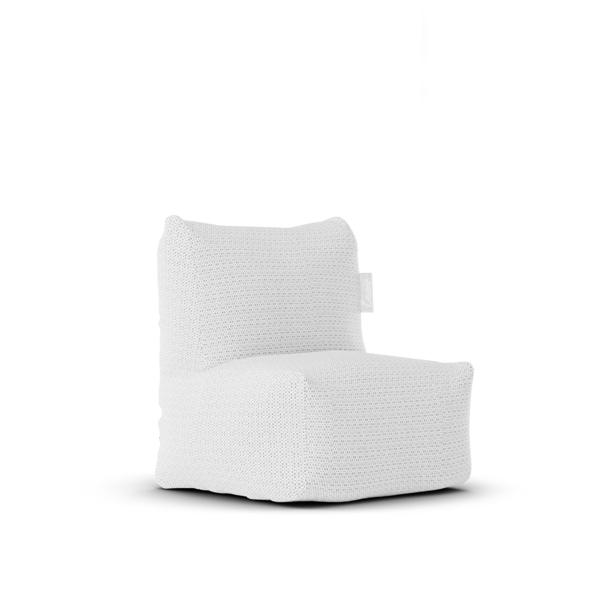 Boho Kid Lounge White van Laui Lounge, witte kinderstoel van geweven waterafstotende stof