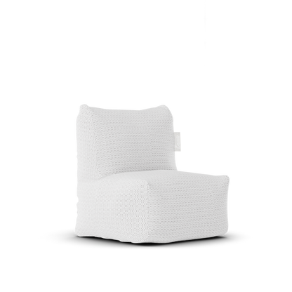 Boho Kid Lounge White van Laui Lounge, witte kinderstoel van geweven waterafstotende stof