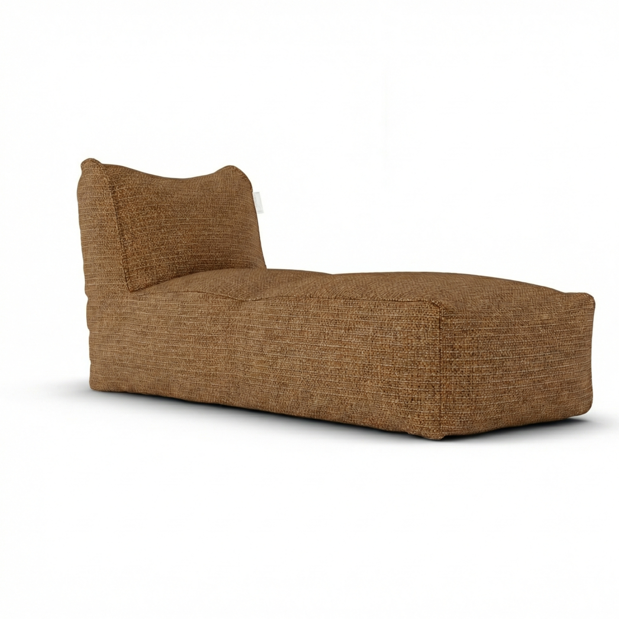 Boho Long Chair Terra van Laui Lounge, terracotta loungestoel van geweven waterafstotende stof