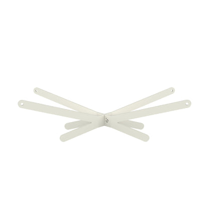 Boox boekenstandaard van Steelful, minimalistische X-vorm in wit gepoedercoat staal
