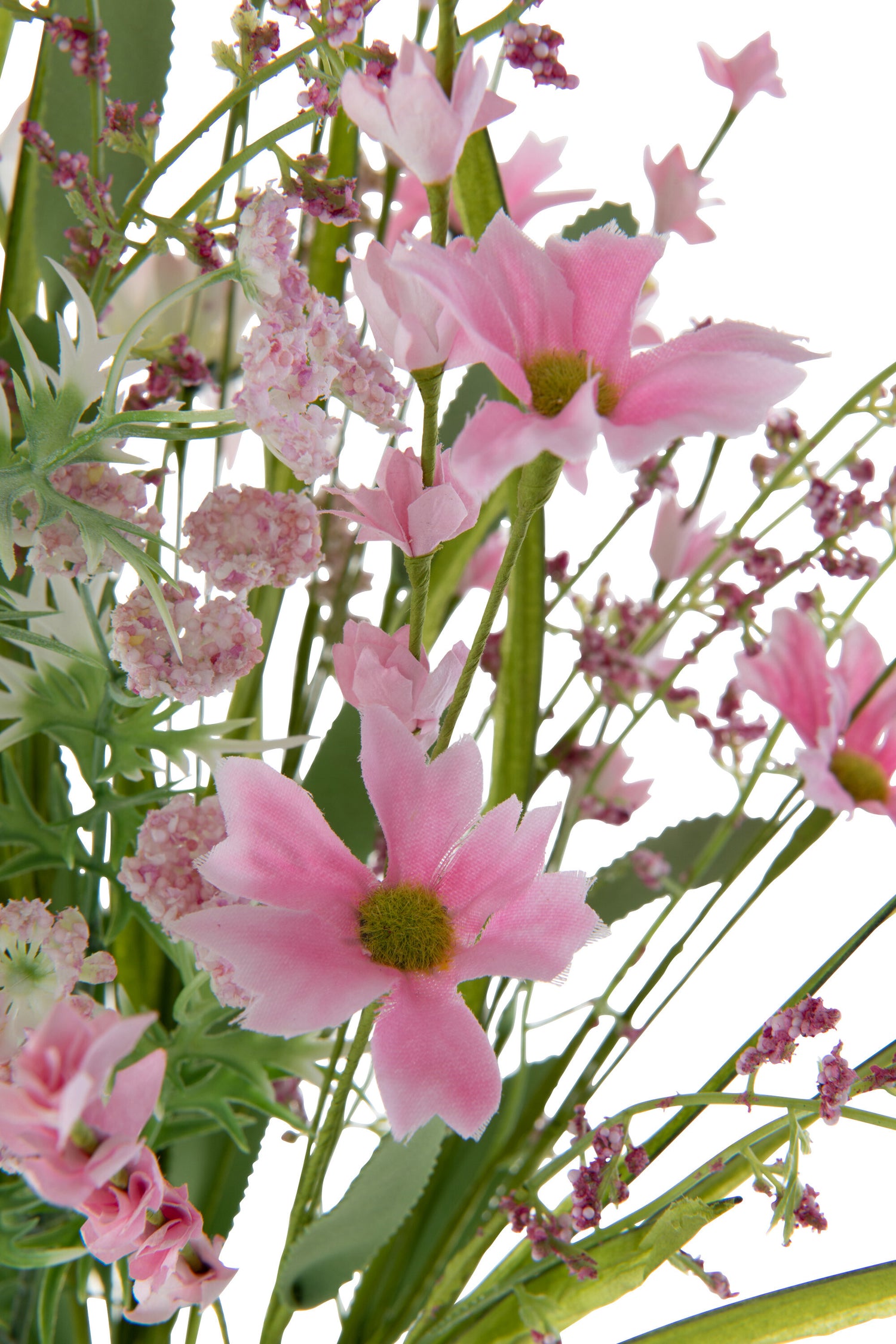 Bouquet Mix Flowers Artificial Pink - Kunstbloem - J-Line - livinglovely.nl