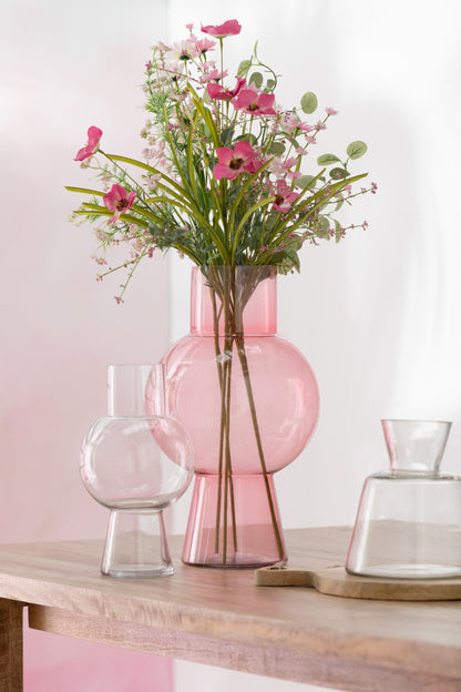 Bouquet Mix Flowers Artificial Pink - Kunstbloem - J-Line - livinglovely.nl