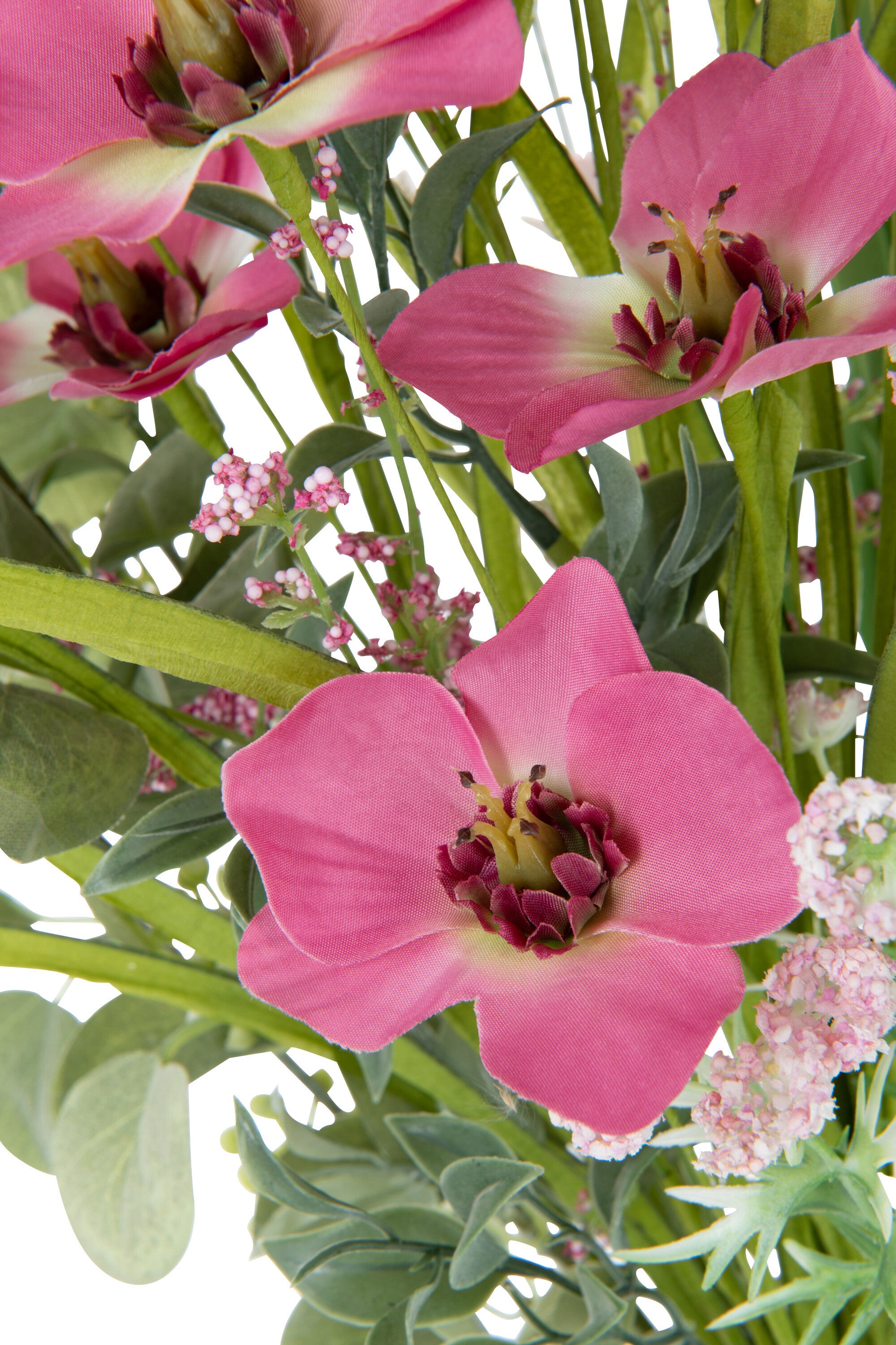 Bouquet Mix Flowers Artificial Pink - Kunstbloem - J-Line - livinglovely.nl