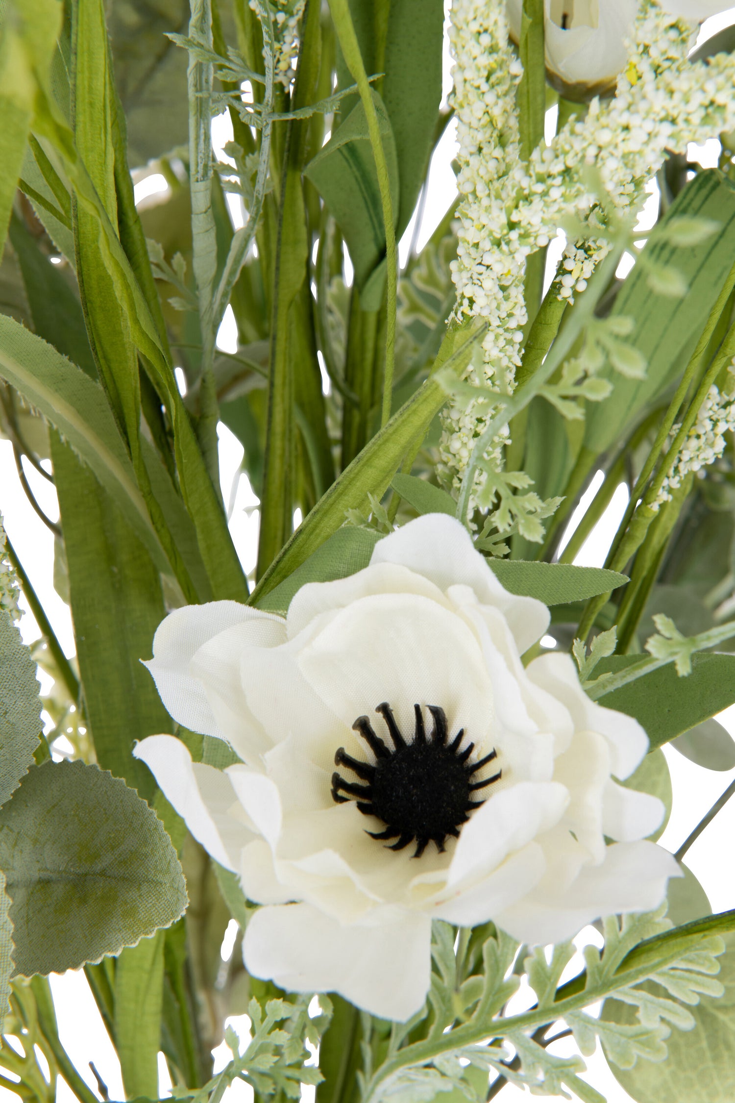 Bouquet Mix Flowers Artificial White - Kunstbloem - J-Line - livinglovely.nl