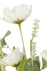 Bouquet Mix Flowers Artificial White - Kunstbloem - J-Line - livinglovely.nl