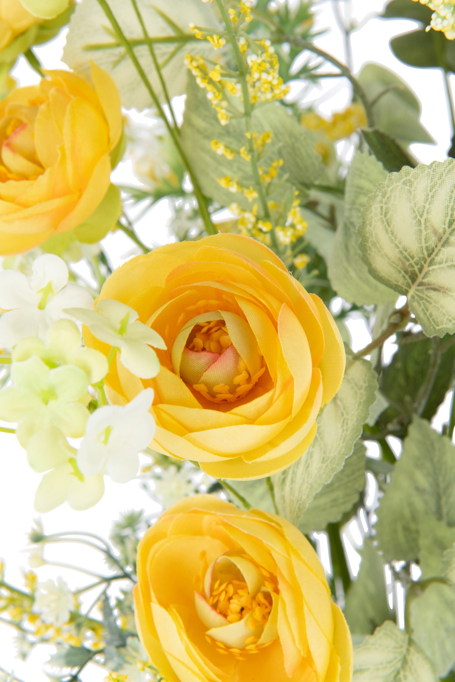 Bouquet Mix Flowers Artificial Yellow - Kunstbloem - J-Line - livinglovely.nl