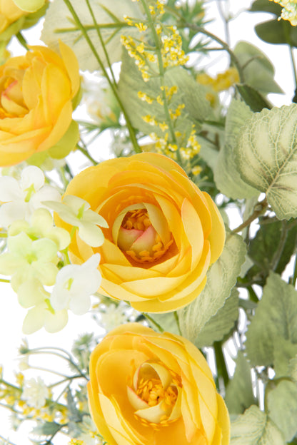 Bouquet Mix Flowers Artificial Yellow - Kunstbloem - J-Line - livinglovely.nl