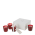 Box 4 Geurkaars Deluxe Glas Rood 21uur - Geurkaars - J-Line - livinglovely.nl