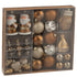 Box Of 45 Christmas Bauble Plastic Brown - - J-Line - livinglovely.nl