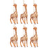 Box Of 6 Christmas Baubles Giraffe Glass Brown Mix - - J-Line - livinglovely.nl