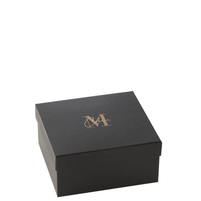 Box Van 4 Geurkaarsen M-Chic Glas Goud/Zwart-20u - Geurkaars - J-Line - livinglovely.nl