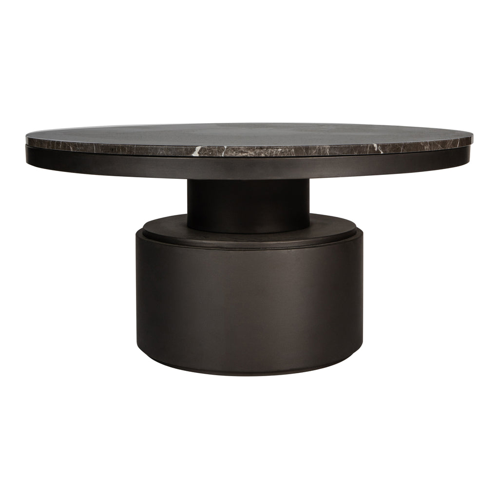Bregt coffeetable high brown marble dark grey base - Salontafel - PTMD - livinglovely.nl