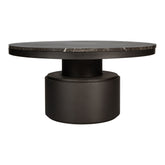 Bregt coffeetable high brown marble dark grey base - Salontafel - PTMD - livinglovely.nl