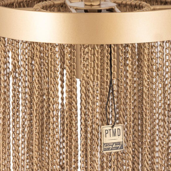 Brenton Gold iron chains round hanging lamp S PTMD , Hanglamp , PTMD , livinglovely.nl