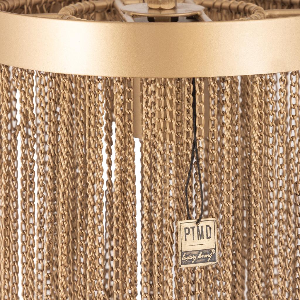 Brenton Gold iron chains round hanging lamp S PTMD - Hanglamp - PTMD - livinglovely.nl