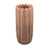 Brigett Copper Cement Pot Ribbed Round High L van PTMD, hoge koperkleurige geribbelde cementpot op witte achtergrond
