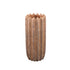 Brigett Copper Cement Pot Ribbed Round High M van PTMD, hoge koperkleurige geribbelde cementpot op witte achtergrond