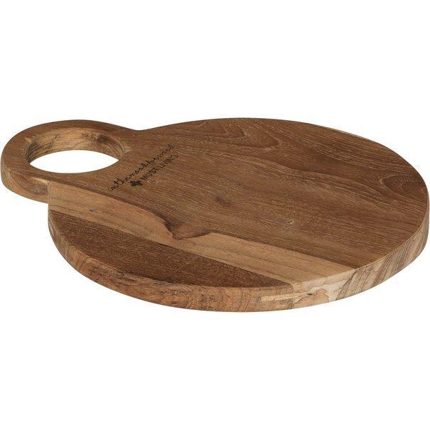 Broodplank Flavours Large van MUST Living, close-up van de gladde teakhouten oppervlakte