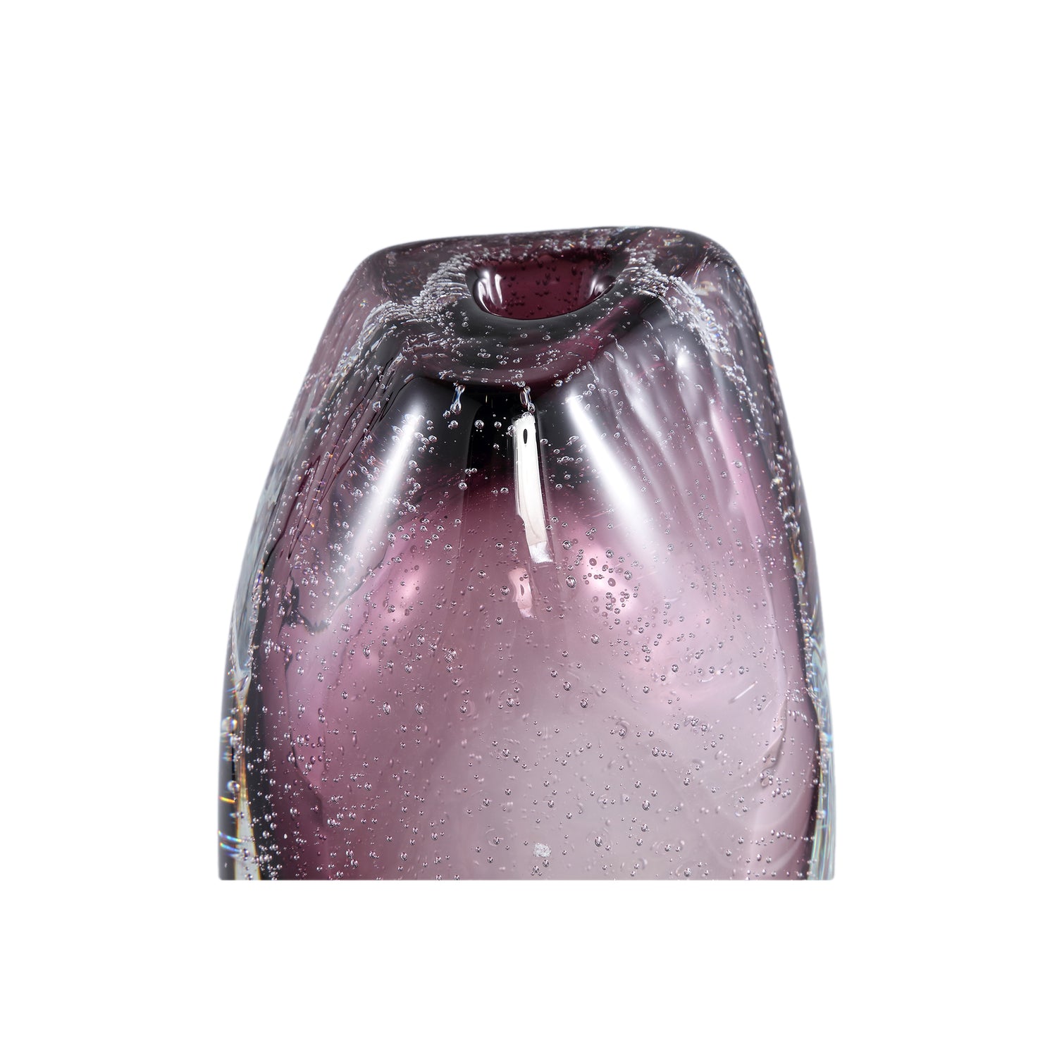 Bryce Purple Thick Angular Glass Vase Regular 13.5x12.5x27cm PTMD - Vaas - PTMD - livinglovely.nl