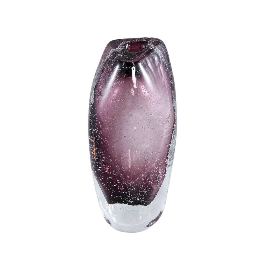 Bryce Purple Thick Angular Glass Vase Regular 13.5x12.5x27cm PTMD - Vaas - PTMD - livinglovely.nl