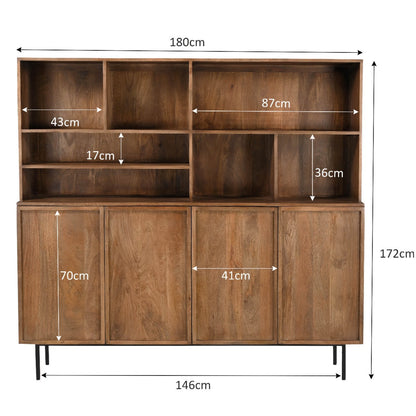 Buffetkast Elan Pecan 180cm van massief mangohout