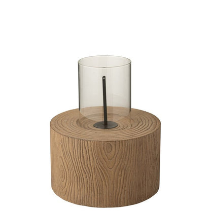 Buitenhaard Trunk Rond Hoog Bruin J-Line - Buitenhaard - J-Line - livinglovely.nl